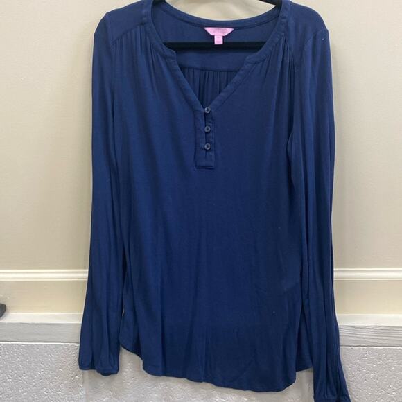 Lilly Pulitzer women’s size medium navy pajama top - Picture 1 of 5